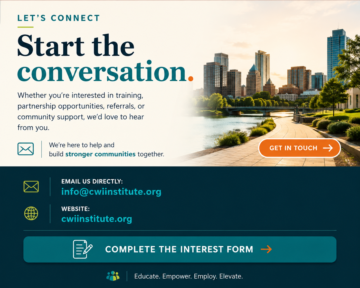 CWI Let’s Connect contact card