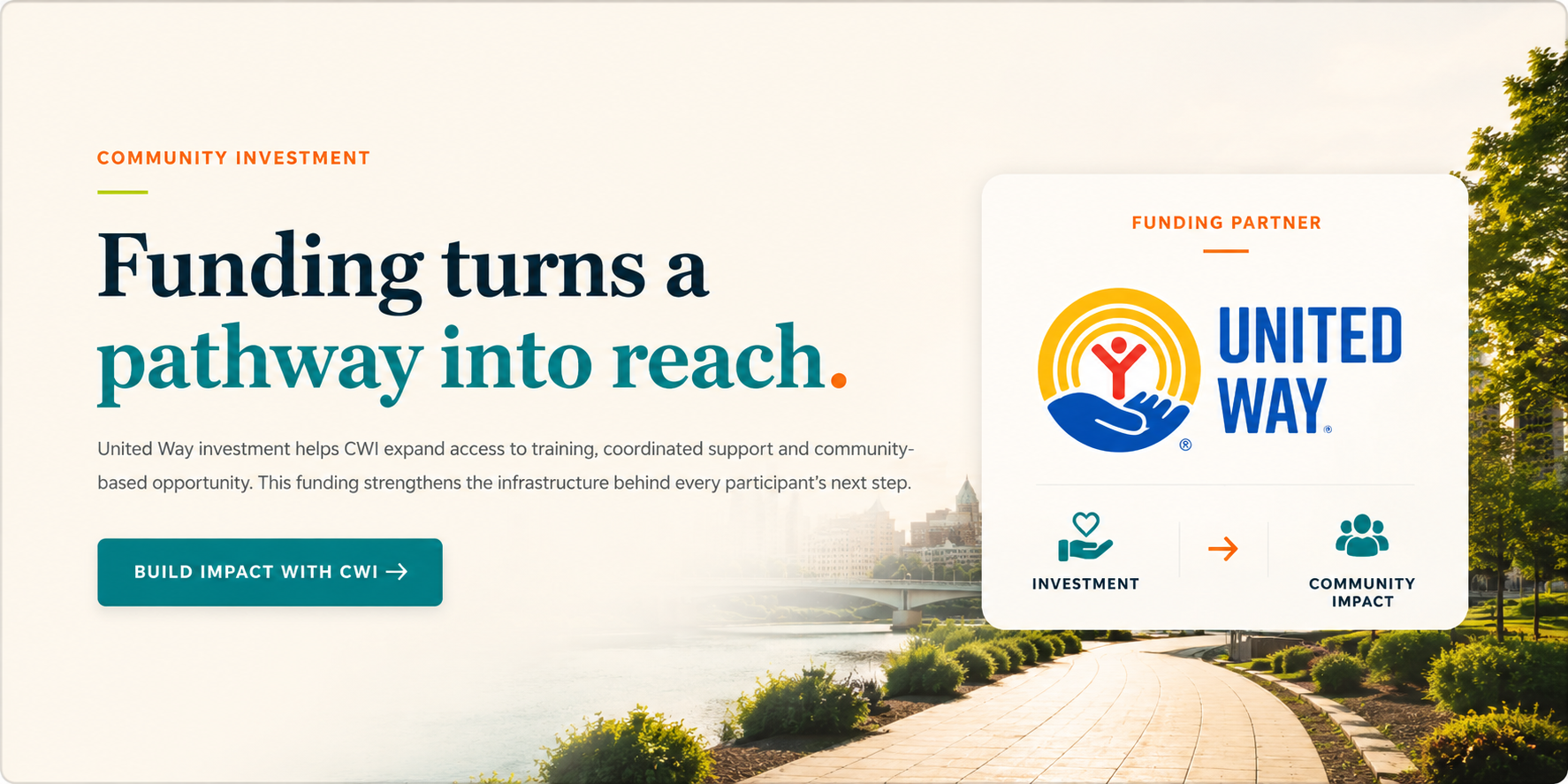 United Way community investment funding partner section
